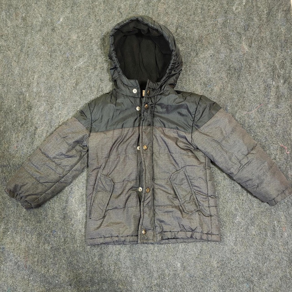 Crazy 8 Toddler Boys Grey Black Chevron Puffer Jacket Hooded Coat 3T